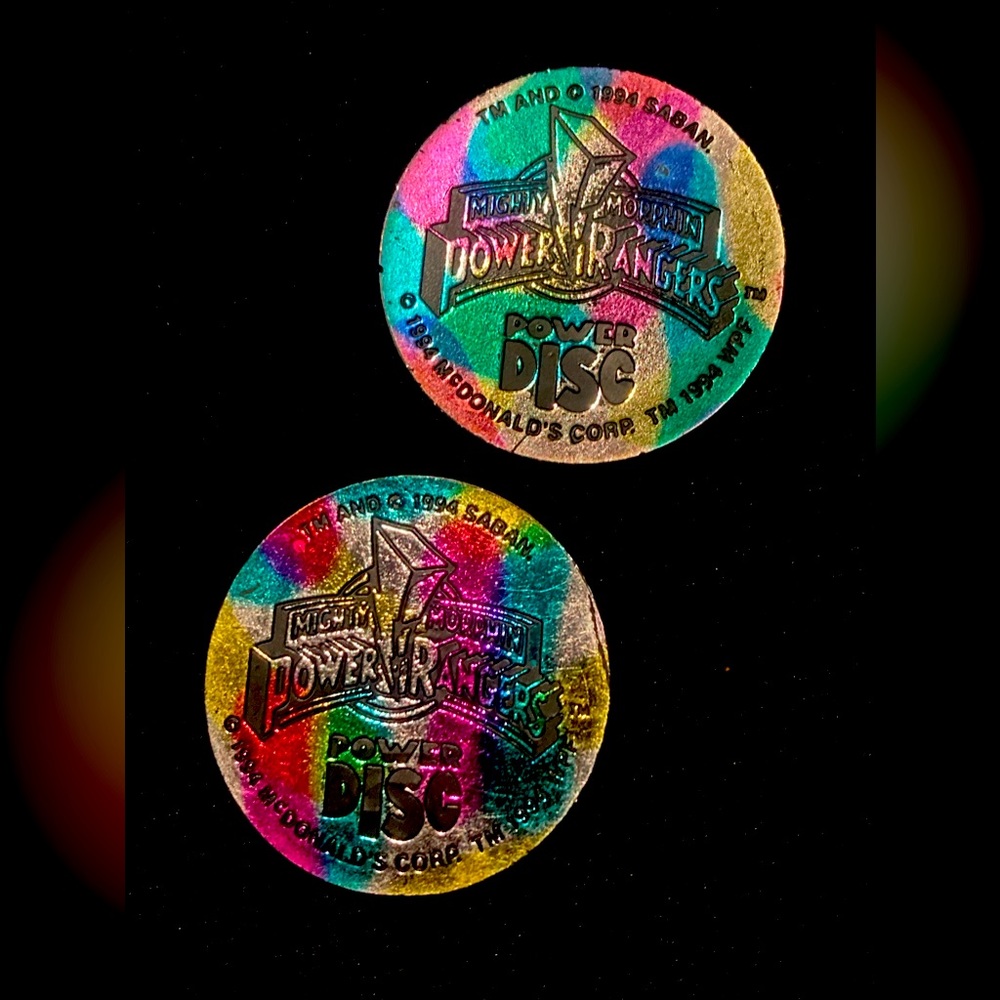 1994 vintage power rangers plastic pog slammers